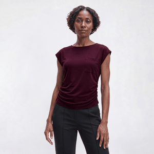 Womens Preswick & Moore(R) Solid Side Ruched Tee